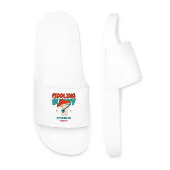 Fiddling Magic Mushroom Rabbit - Men’s Pool Sliders - white - Front