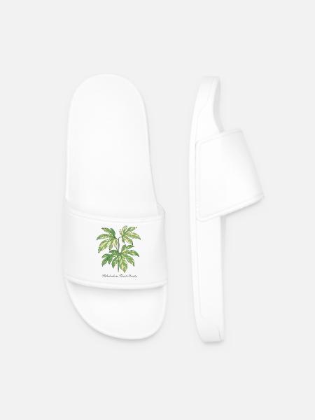 stylische Pflanze - Philodendron Florida Beauty  - Männer Badelatschen - Weiß