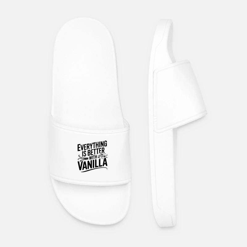 Everything Is Better with Vanilla - Men’s Pool Sliders - white