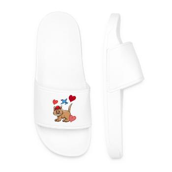 Cœur Chat Chats Oiseaux Enfants - Claquettes Homme - blanc - Devant