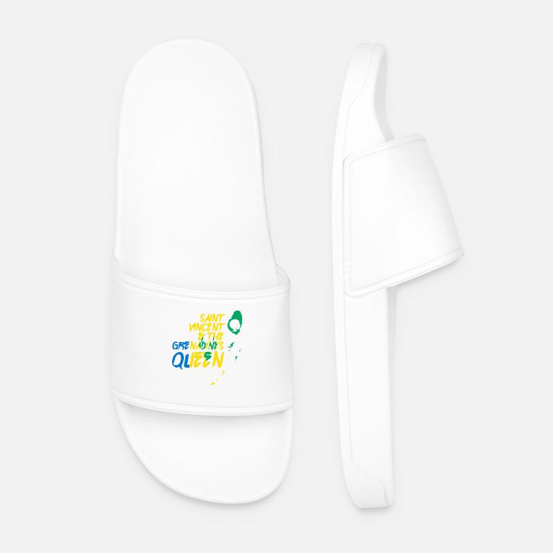 Queen Saint Vincent Graffiti - Men’s Pool Sliders - white