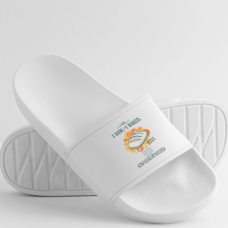 sourdough bread baking baker sourdough starter Men’s Pool Sliders