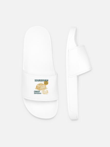 Sourdough Crust Enthusiast Bread Baking Baker - Men’s Pool Sliders - white