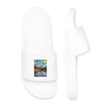 Let Volcano Night Poster California - Men’s Pool Sliders - white - Front