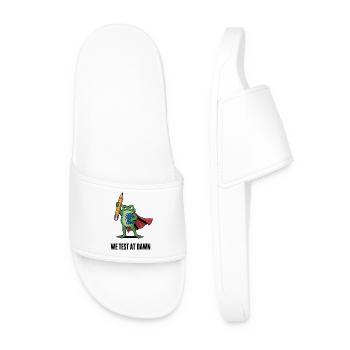 Dawn Test Frog Hero - Men’s Pool Sliders - white - Front