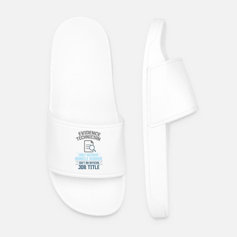 Forensic Scientist Criminology - Men’s Pool Sliders - white