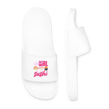 Just a Girl Who Loves Sushi - Men’s Pool Sliders - white - Front