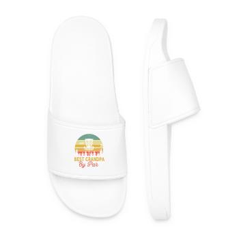 Best Grandpa By Par Disc Golf Tee - Men’s Pool Sliders - white - Front
