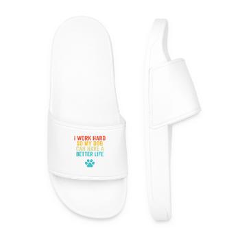 Dog Lover Hustle Tee - Men’s Pool Sliders - white - Front