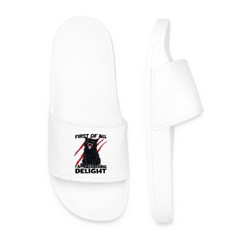 Chat noir Chaos Gobelin Humour félin agressif - Claquettes Homme - blanc - Devant