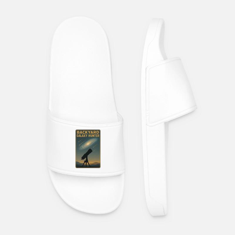 Backyard Galaxy Hunter | Astronomy - Men’s Pool Sliders - white