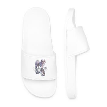 Maltese with water reflection - Men’s Pool Sliders - white - Front