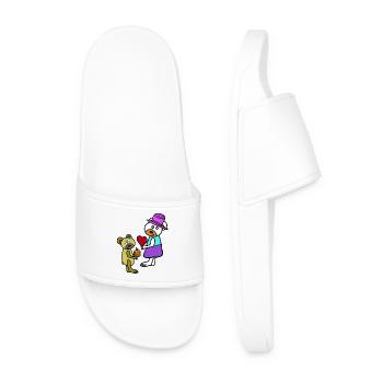 Teddy Ours d’anniversaire des enfants pour la fête des mères - Claquettes Homme - blanc - Devant