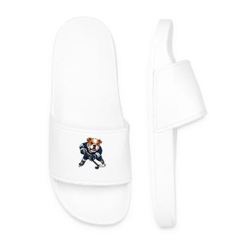 Lustiger Hund Bulldogge Eishockey Shooter Comic - Men’s Pool Sliders - white - Front