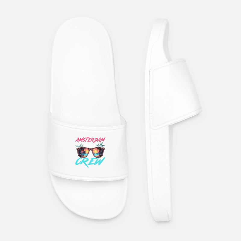 Amsterdam Party Crew - Men’s Pool Sliders - white