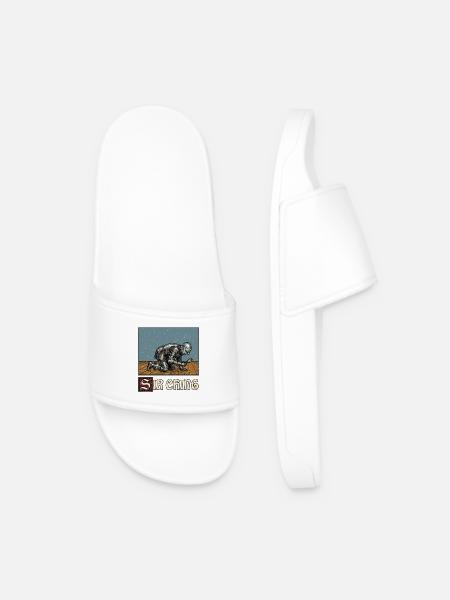 Sir Ching Searching Ren Faire Medieval - Men’s Pool Sliders - white