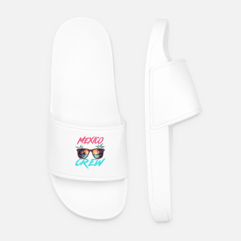 Mexico Party Crew - Men’s Pool Sliders - white