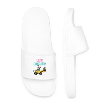 Eggs Cavator Easter Truck - Men’s Pool Sliders - white - Front