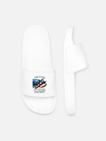 Funny Doberman Sleep Shirt - Men’s Pool Sliders - white