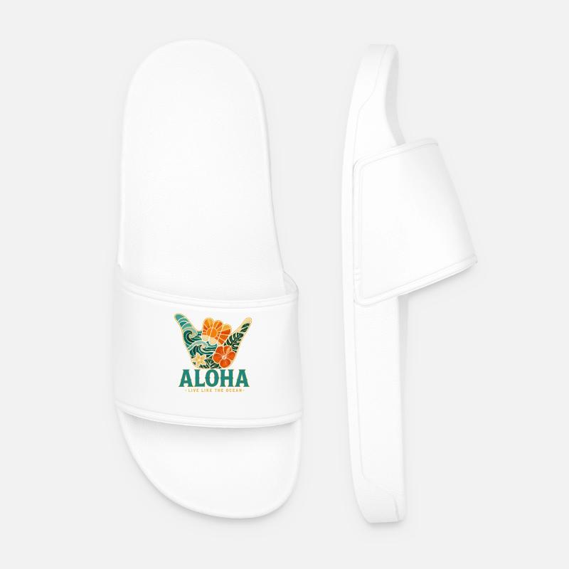 Aloha Ocean Shaka - Männer Badelatschen - Weiß