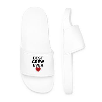Best Crew Ever Herz Team Spruch Schwarz - Männer Badelatschen - Weiß - Vorne