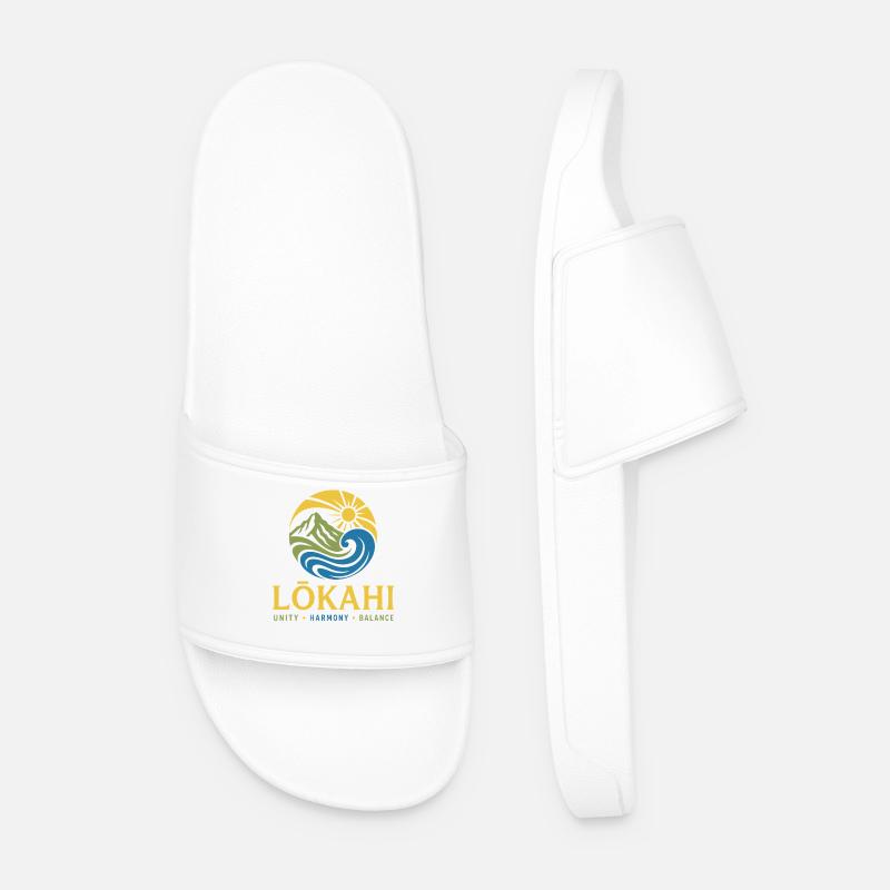 Lokahi-Einheitsgleichgewicht - Männer Badelatschen - Weiß