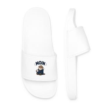 Moin Otter with Coffee Pullover Hoodie - Men’s Pool Sliders - white - Front