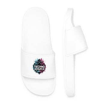Techno Raver Neon Hood - Men’s Pool Sliders - white - Front