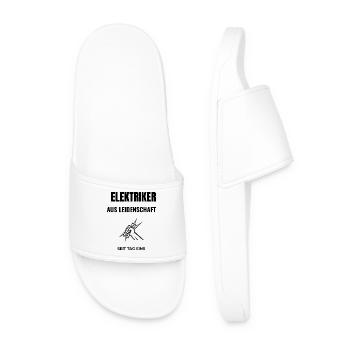 Passionate electrician since day one - Men’s Pool Sliders - white - Front