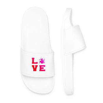 Gift idea for the musician with drum games - Men’s Pool Sliders - white - Front