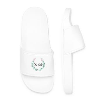 Floral Bride Wreath - Men’s Pool Sliders - white - Front