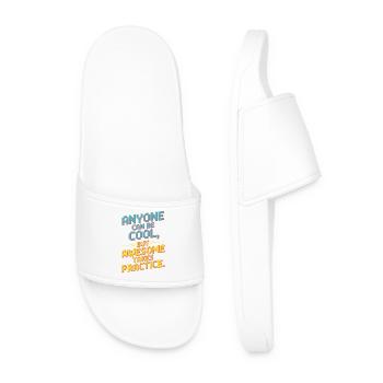 Anyone Can Be Cool Awesome Nerd Gamer Geek Irony - Men’s Pool Sliders - white - Front