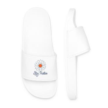 Daisy Flower stay positive Gänseblume sei positiv - Männer Badelatschen - Weiß - Vorne