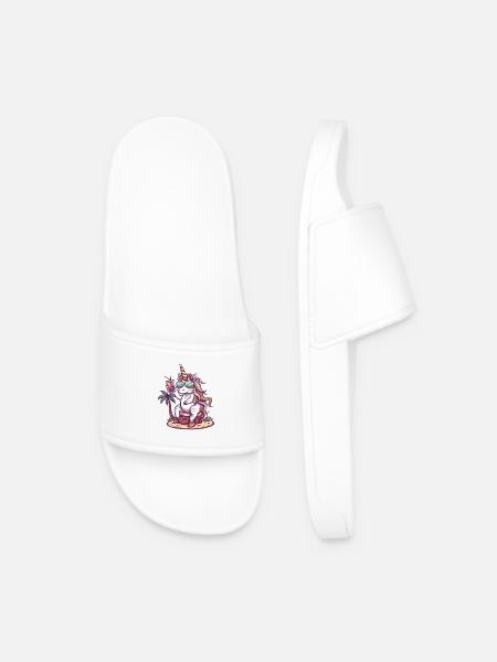 Unicorn Summer Holiday - Men’s Pool Sliders - white