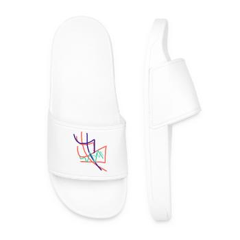 The Ultimate Abstract Art Gift - Men’s Pool Sliders - white - Front