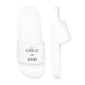 Child of God Crown John 3:1 - Men’s Pool Sliders - white - Front