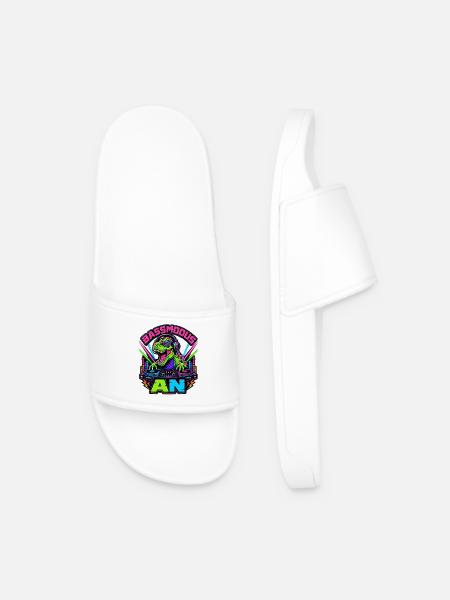 Mode basse activé – Dinosaures néon dans la cabine DJ - Claquettes Homme - blanc
