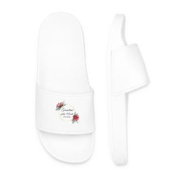 Grandma Bride Roses - Men’s Pool Sliders - white - Front