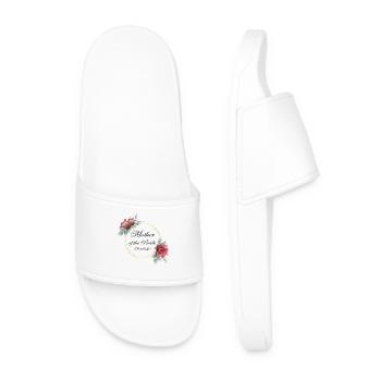 Mother Bride Roses - Men’s Pool Sliders - white - Front