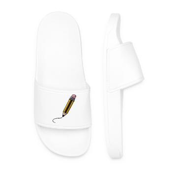 Friendly Kawaii Pencil - Men’s Pool Sliders - white - Front