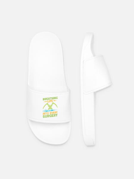 Anesthesiologist Breathing Life Anesthesia - Men’s Pool Sliders - white
