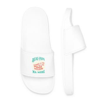 Beau-Papa Humour Cadeau Fête Des Pères Retro - Claquettes Homme - blanc - Devant