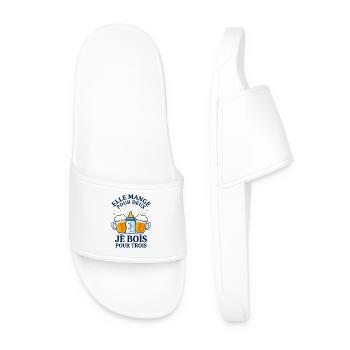 Elle Mange Pour Deux Je Bois Pour Trois - Claquettes Homme - blanc - Devant