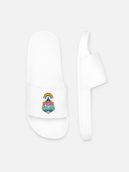 God's Little Explorer - Men’s Pool Sliders - white