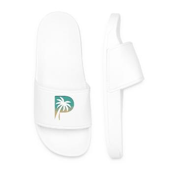 Paradis de palmiers estival, ambiance plage - Claquettes Homme - blanc - Devant