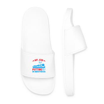 Anesthesiologist My Job Anesthesia - Men’s Pool Sliders - white - Front