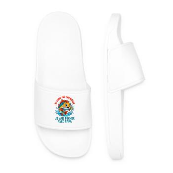Je Vais Pêcher Avec Papa Cadeau Enfant - Claquettes Homme - blanc - Devant