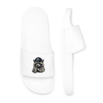 Hot Mess Raccoon Cap - Men’s Pool Sliders - white - Front