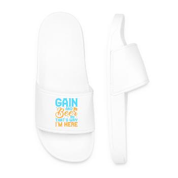 Gambling Fan Gain & Beer That's Why I'm Here - Men’s Pool Sliders - white - Front