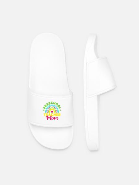 Pre K Teacher Preschool Mom Kindergarten Teacher - Men’s Pool Sliders - white